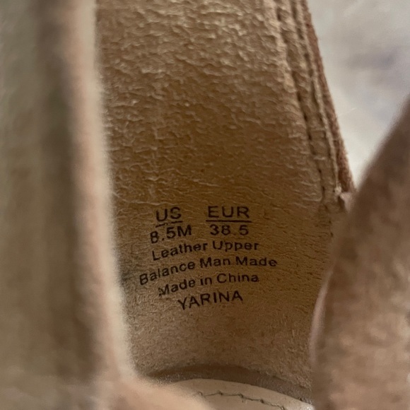 SAM EDELMAN | yarina caged strappy suede block heels, camel - Picture 7 of 9